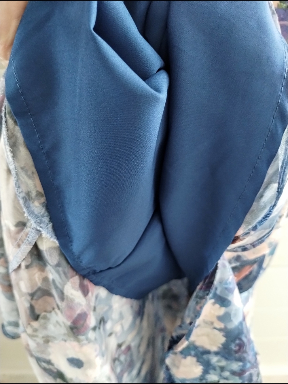 Anthropologie Hutch Floral Ruffle Midi Dress Blue Chiffon Empire Waist - Picture 7 of 13